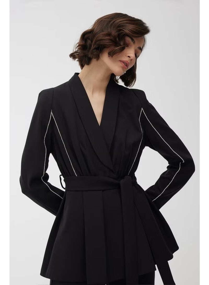 Manuka Stone Blazer Jacket Black - Image 1